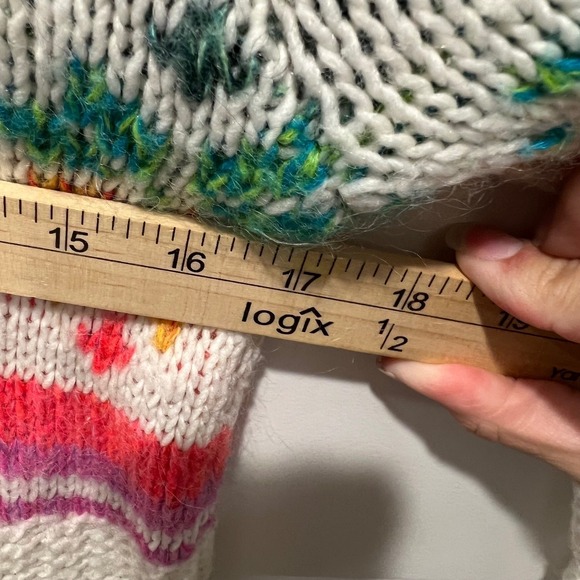 American Eagle Outfitters Fair Isle Sweater Cream Multi Color M M Cozy Knit - Picture 6 of 7